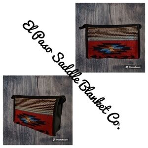 EL PASO SADDLE BLANKET Red Aztec Southwestern Carpet Makeup Bag